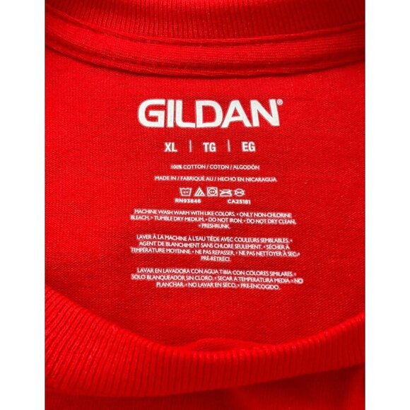 Gildan Short Sleeve 100% Cotton '60 & Sassy' Red White Glitter Print T-Shirt  XL - Picture 5 of 6